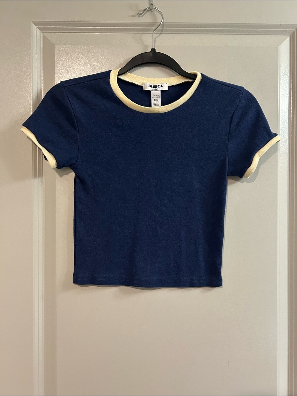 RSQ Navy Blue Tee with Cream Trim